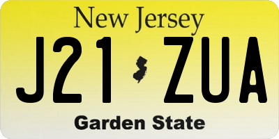 NJ license plate J21ZUA
