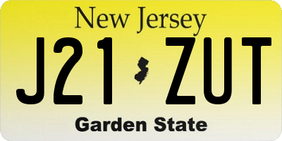 NJ license plate J21ZUT