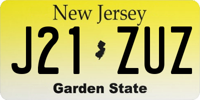 NJ license plate J21ZUZ