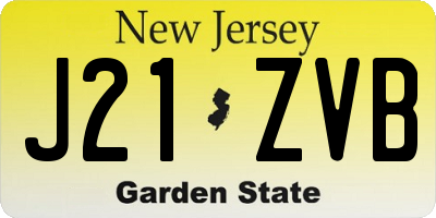 NJ license plate J21ZVB