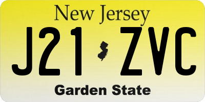 NJ license plate J21ZVC