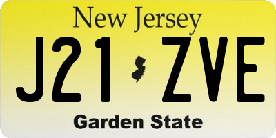 NJ license plate J21ZVE