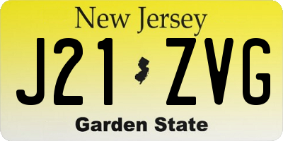 NJ license plate J21ZVG
