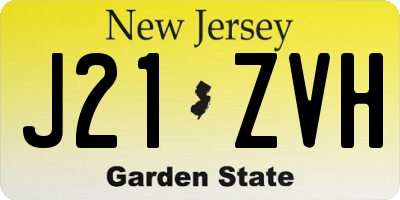 NJ license plate J21ZVH