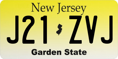 NJ license plate J21ZVJ
