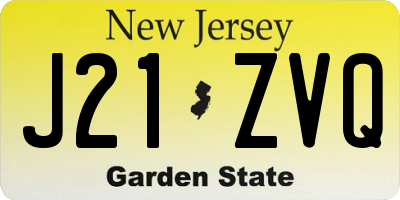 NJ license plate J21ZVQ