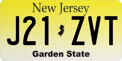 NJ license plate J21ZVT