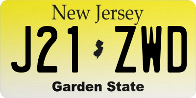 NJ license plate J21ZWD