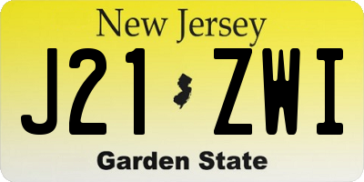 NJ license plate J21ZWI