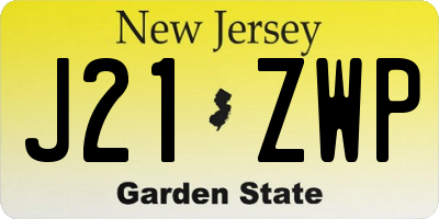 NJ license plate J21ZWP