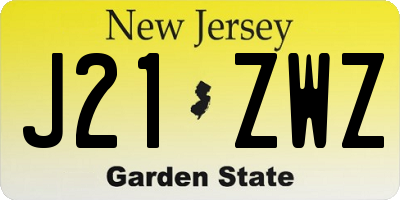 NJ license plate J21ZWZ