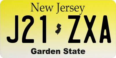 NJ license plate J21ZXA