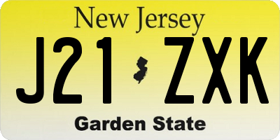 NJ license plate J21ZXK
