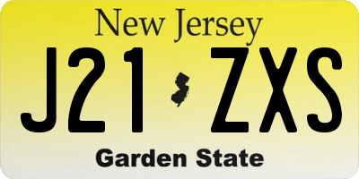NJ license plate J21ZXS