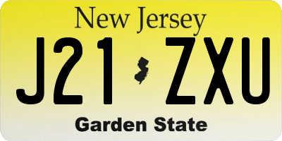 NJ license plate J21ZXU