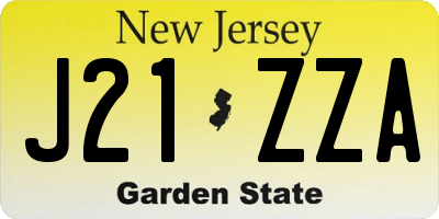 NJ license plate J21ZZA
