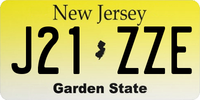 NJ license plate J21ZZE