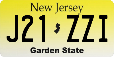 NJ license plate J21ZZI