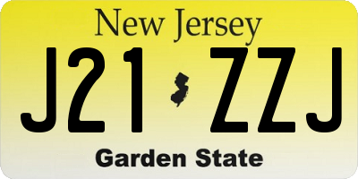 NJ license plate J21ZZJ