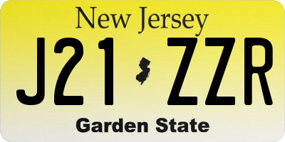 NJ license plate J21ZZR
