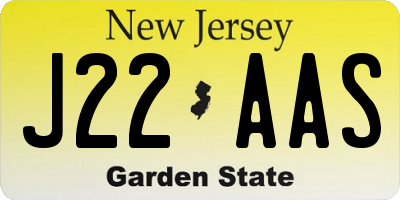 NJ license plate J22AAS