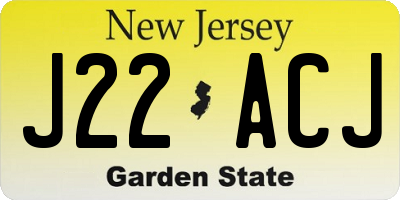 NJ license plate J22ACJ