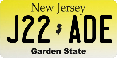 NJ license plate J22ADE