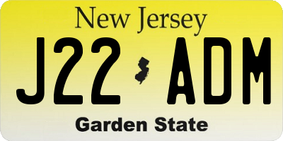 NJ license plate J22ADM