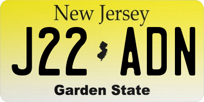 NJ license plate J22ADN