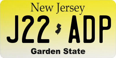 NJ license plate J22ADP