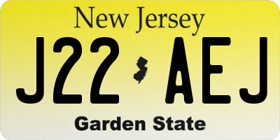 NJ license plate J22AEJ