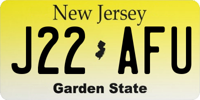 NJ license plate J22AFU