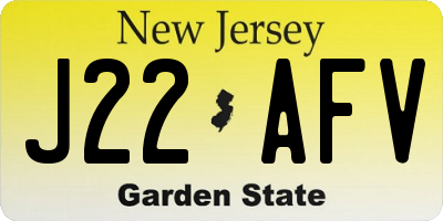 NJ license plate J22AFV