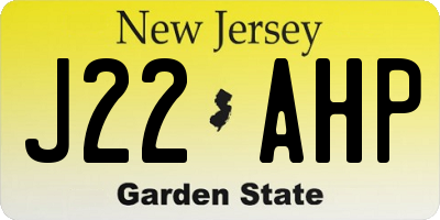NJ license plate J22AHP