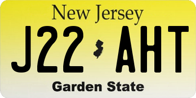 NJ license plate J22AHT