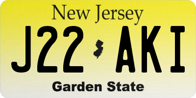 NJ license plate J22AKI