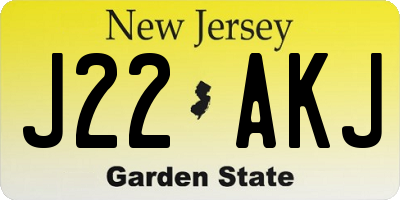 NJ license plate J22AKJ