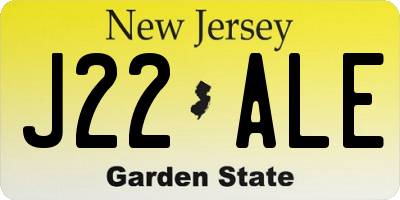 NJ license plate J22ALE
