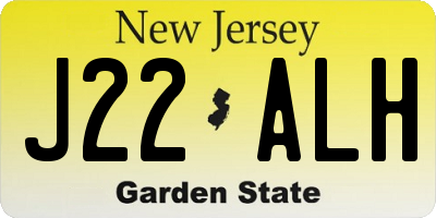 NJ license plate J22ALH