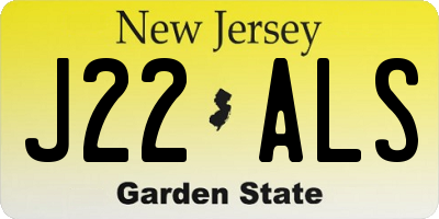 NJ license plate J22ALS