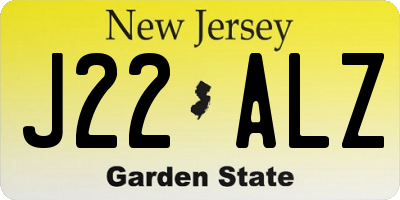 NJ license plate J22ALZ