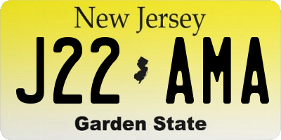 NJ license plate J22AMA