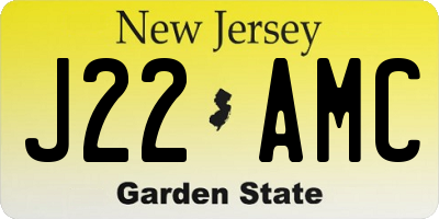 NJ license plate J22AMC