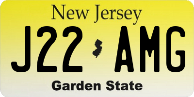 NJ license plate J22AMG