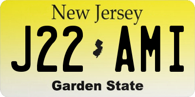 NJ license plate J22AMI