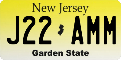 NJ license plate J22AMM