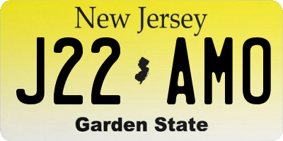 NJ license plate J22AMO