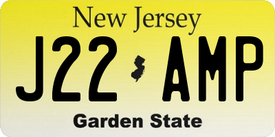NJ license plate J22AMP