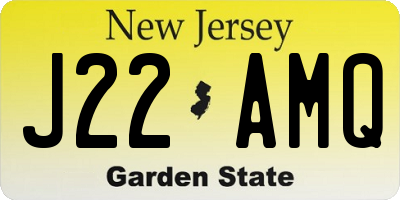 NJ license plate J22AMQ