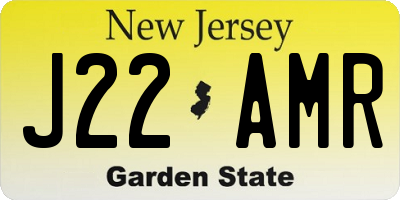 NJ license plate J22AMR